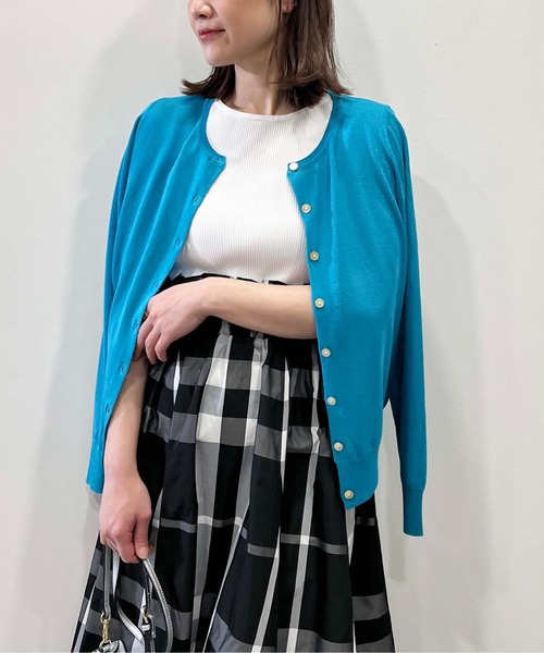 PICCIN(ピッチン)の「接触冷感シェルボタンカーディガン(カーディガン/ボレロ・レディース・ブラック/ホワイト/レモンイエロー/ピンク/ターコイズブルー・M)」の3枚目の写真