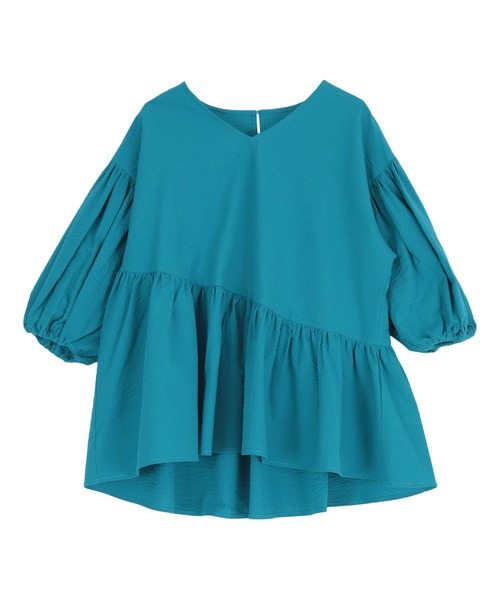 アシンメトリーペプラムブラウス