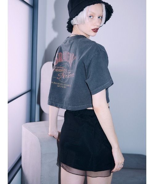 ENVYM（アンビー）の「シアーレイヤードミニスカート（スカート・レディース・ブラック/ホワイト・FREE）」の17枚目の写真