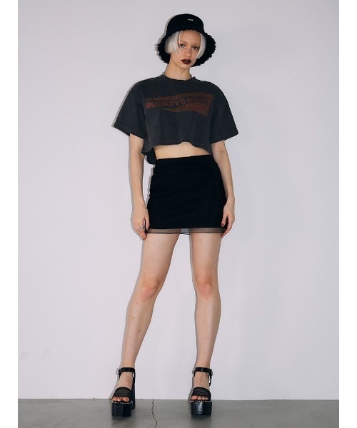 ENVYM（アンビー）の「シアーレイヤードミニスカート（スカート・レディース・ブラック/ホワイト・FREE）」の11枚目の写真