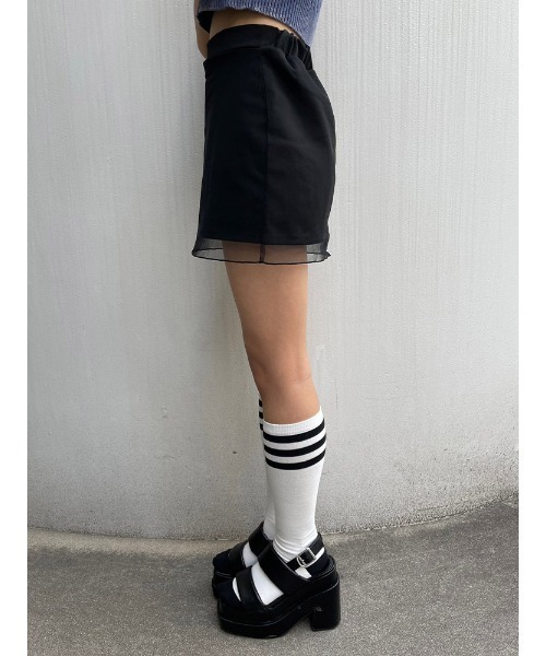 ENVYM（アンビー）の「シアーレイヤードミニスカート（スカート・レディース・ブラック/ホワイト・FREE）」の18枚目の写真