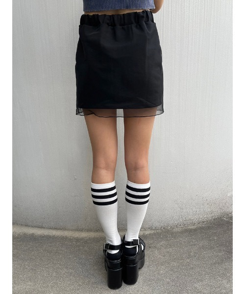 ENVYM（アンビー）の「シアーレイヤードミニスカート（スカート・レディース・ブラック/ホワイト・FREE）」の12枚目の写真