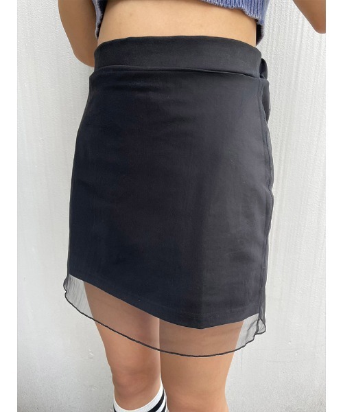 ENVYM（アンビー）の「シアーレイヤードミニスカート（スカート・レディース・ブラック/ホワイト・FREE）」の6枚目の写真