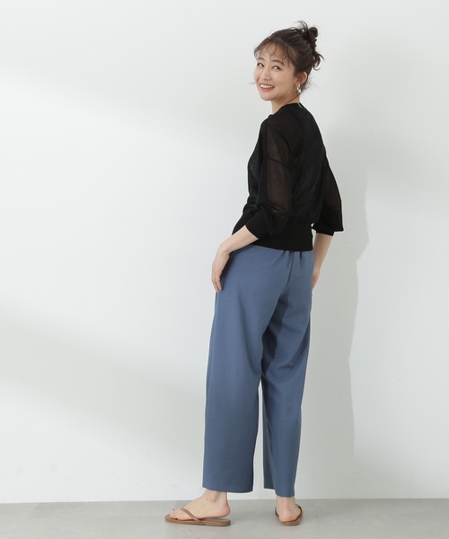 N.（N. Natural Beauty Basic）（エヌエヌナチュラルビューティーベーシック）の「◆麻調イージーパンツ（スラックス・レディース・オレンジ/モカ/ブルー・MEDIUM）」の10枚目の写真