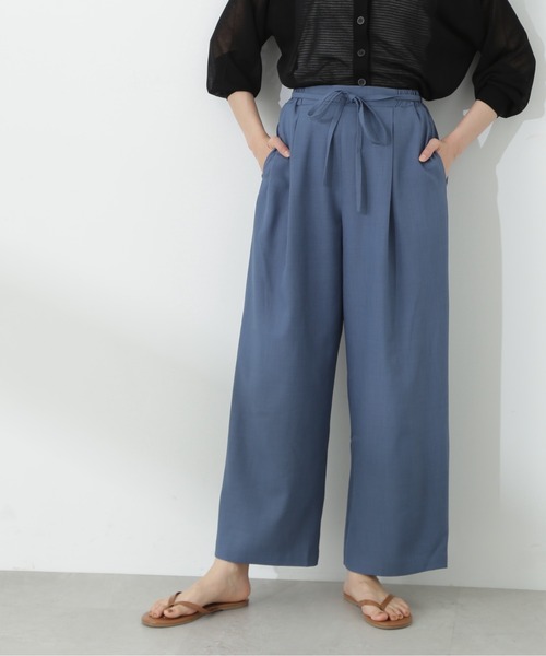 N.（N. Natural Beauty Basic）（エヌエヌナチュラルビューティーベーシック）の「◆麻調イージーパンツ（スラックス・レディース・オレンジ/モカ/ブルー・MEDIUM）」の16枚目の写真