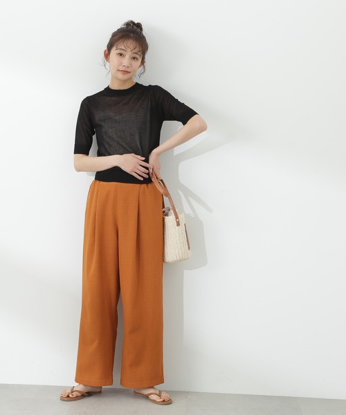 N.（N. Natural Beauty Basic）（エヌエヌナチュラルビューティーベーシック）の「◆麻調イージーパンツ（スラックス・レディース・オレンジ/モカ/ブルー・MEDIUM）」の14枚目の写真