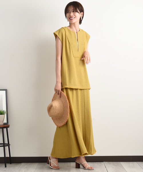 INTERPLANET（インタープラネット）の「フィールド柄ヨークフリンジベスト（ベスト・レディース・ナチュラル/ブラック/イエロー・FREE）」の11枚目の写真