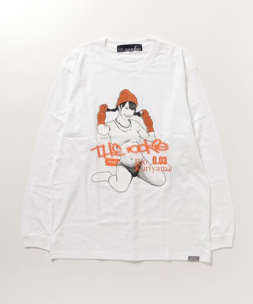 THE Nookie(ザヌーキー)の「『THE nookie LOVE Rio Kuriyama』 PORTRAIT L/S TEE(Tシャツ/カットソー・レディース・ブラック/ホワイト・LARGE/MEDIUM)」の2枚目の写真
