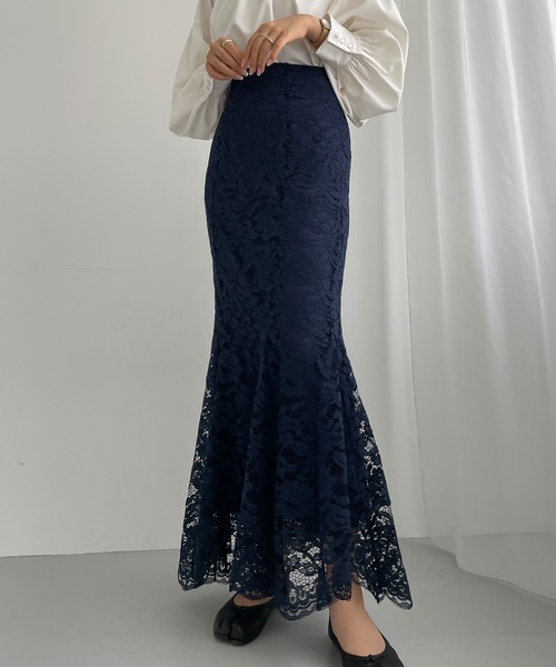 Louere（ルエレ）の「ハイウエストレースマーメイドスカート（スカート