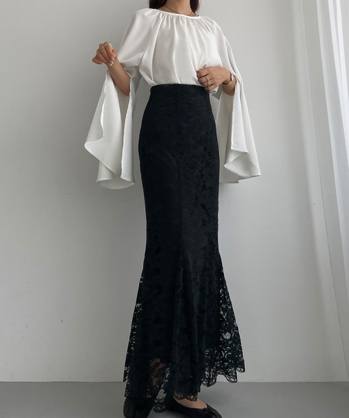 Louere（ルエレ）の「ハイウエストレースマーメイドスカート（スカート