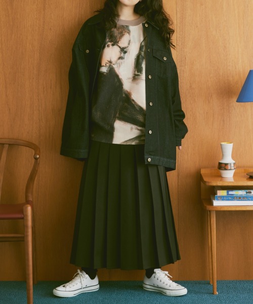 Libra Cue（リブラ キュー）の「プリーツロングスカート（スカート・レディース・ネイビー/ブラック/ブラウン/アイボリー・FREE）」の8枚目の写真