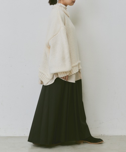 Libra Cue（リブラ キュー）の「プリーツロングスカート（スカート・レディース・ネイビー/ブラック/ブラウン/アイボリー・FREE）」の22枚目の写真