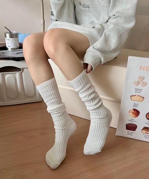 VIBGYOR(ヴィブジョー)の「【LAMPOON】ルーズソックス(ソックス/靴下・レディース・ホワイト/ブラック/グレー/ピンク/ブルー・FREE)」の8枚目の写真