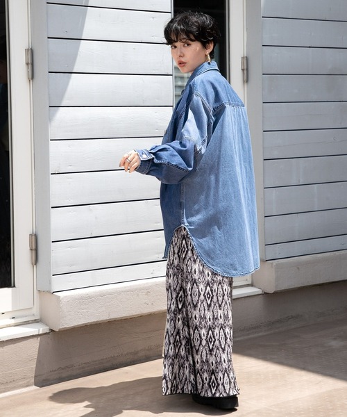 RAGEBLUE（レイジブルー）の「キリカエBIGデニムシャツ（シャツ