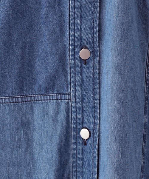 RAGEBLUE（レイジブルー）の「キリカエBIGデニムシャツ（シャツ/ブラウス・レディース・ブラック/ブルー・FREE）」の18枚目の写真