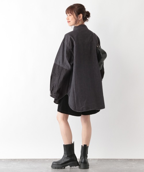 RAGEBLUE（レイジブルー）の「キリカエBIGデニムシャツ（シャツ/ブラウス・レディース・ブラック/ブルー・FREE）」の20枚目の写真