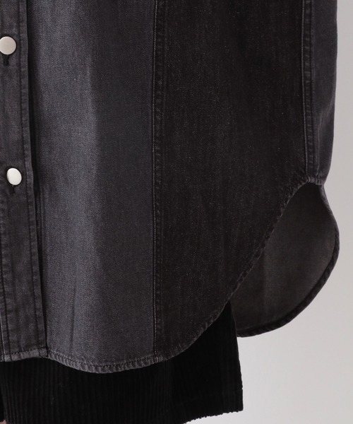 RAGEBLUE（レイジブルー）の「キリカエBIGデニムシャツ（シャツ/ブラウス・レディース・ブラック/ブルー・FREE）」の15枚目の写真