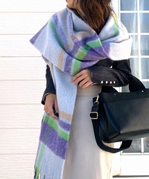 Q | マルチチェックフリンジストール(ストール/ショール)