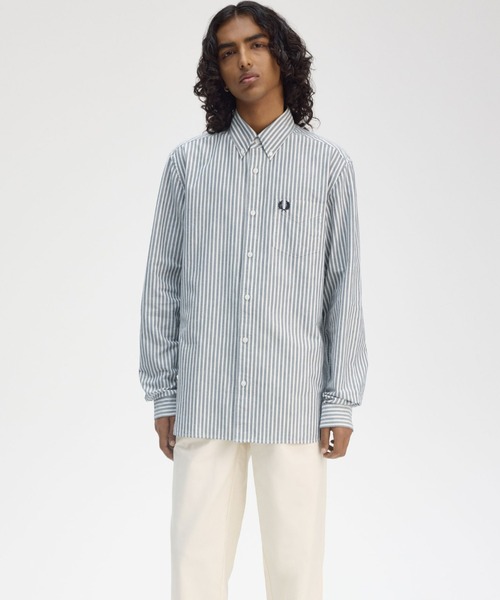 FRED PERRY(フレッドペリー)の「Stripe Oxford Shirt/ストライプオックスフォードシャツ(シャツ/ブラウス・メンズ・グリーン/ブルー/グリーン系その他・S/M/L)」の11枚目の写真