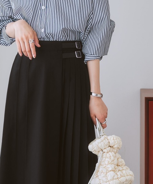 nissen(ニッセン)の「脇プリーツAラインロング丈スカート(スカート・レディース・ブラック/イエロー系/ブルー系・L/LL/M/S)」の9枚目の写真
