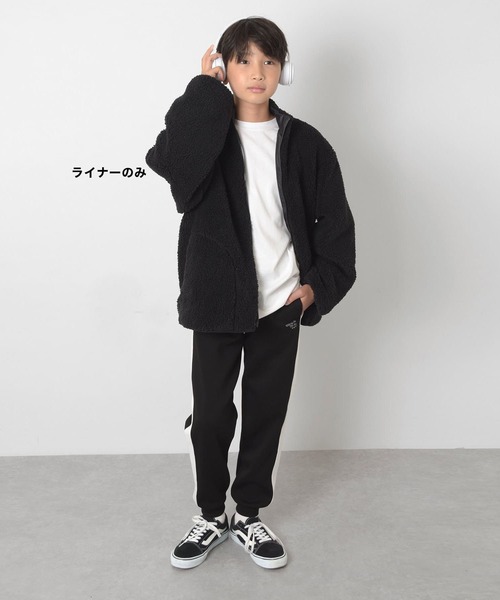 GLAZOS（グラソス）の「【撥水】ナイロン・ボアインナー付き３WAYコート（ブルゾン・キッズ・カーキ/ブラック/ベージュ・130cm/140cm/150cm/160cm/170cm）」の11枚目の写真