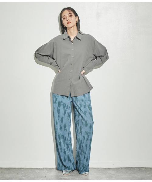 ANAP（アナップ）の「ニュアンス柄プリーツパンツ（その他パンツ・レディース・ベージュ/ブルー/ライトグレー・FREE）」の19枚目の写真