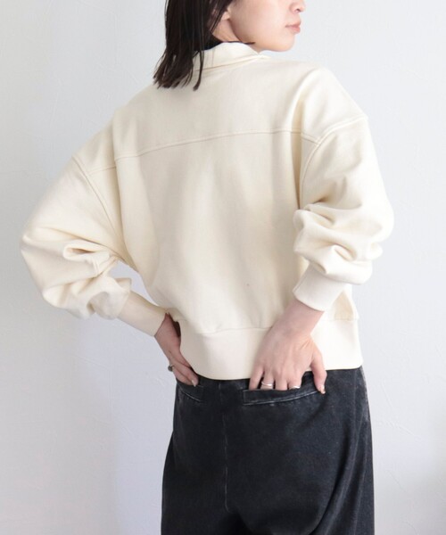 GEVACO（ゲバコ）の「【GEVACO/ゲバコ】コンパクトハーフジップ（スウェット・レディース・ライトグレー/カーキ/アイボリー・38）」の9枚目の写真