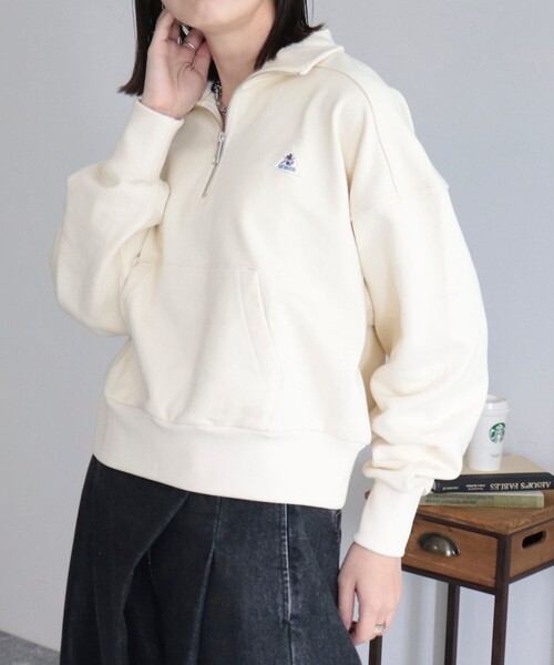 GEVACO（ゲバコ）の「【GEVACO/ゲバコ】コンパクトハーフジップ（スウェット・レディース・ライトグレー/カーキ/アイボリー・38）」の12枚目の写真