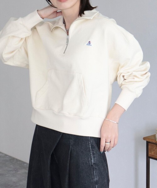 GEVACO（ゲバコ）の「【GEVACO/ゲバコ】コンパクトハーフジップ（スウェット・レディース・ライトグレー/カーキ/アイボリー・38）」の13枚目の写真