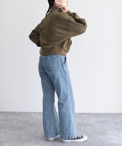 GEVACO（ゲバコ）の「【GEVACO/ゲバコ】コンパクトハーフジップ（スウェット・レディース・ライトグレー/カーキ/アイボリー・38）」の19枚目の写真