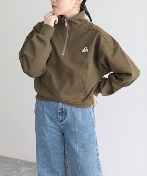 GEVACO（ゲバコ）の「【GEVACO/ゲバコ】コンパクトハーフジップ（スウェット・レディース・ライトグレー/カーキ/アイボリー・38）」の20枚目の写真