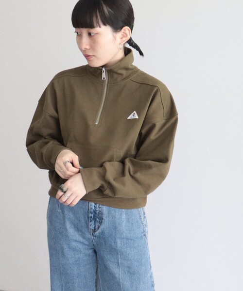 GEVACO（ゲバコ）の「【GEVACO/ゲバコ】コンパクトハーフジップ（スウェット・レディース・ライトグレー/カーキ/アイボリー・38）」の21枚目の写真