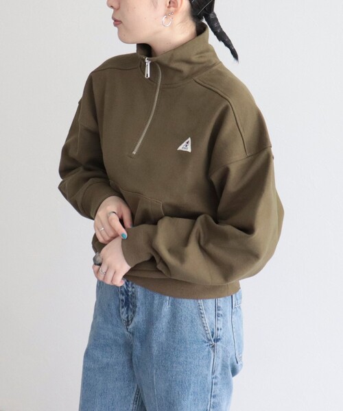 GEVACO（ゲバコ）の「【GEVACO/ゲバコ】コンパクトハーフジップ（スウェット・レディース・ライトグレー/カーキ/アイボリー・38）」の22枚目の写真