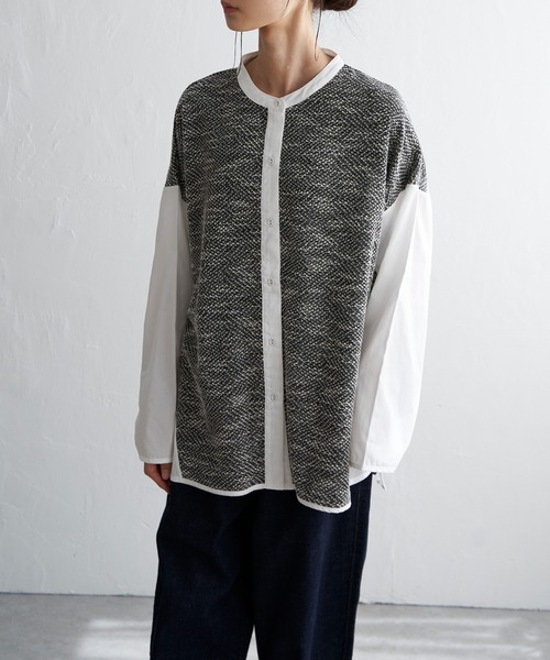 LBC（エルビーシー）の「異素材切り替えシャツ（シャツ/ブラウス・レディース・ブラック/グレー/その他7・M）」の10枚目の写真