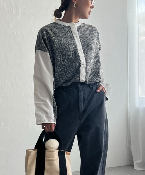 LBC（エルビーシー）の「異素材切り替えシャツ（シャツ/ブラウス・レディース・ブラック/グレー/その他7・M）」の16枚目の写真