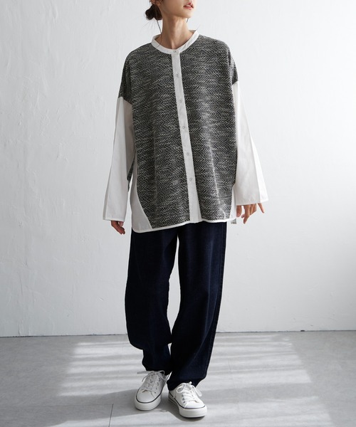 LBC（エルビーシー）の「異素材切り替えシャツ（シャツ/ブラウス・レディース・ブラック/グレー/その他7・M）」の11枚目の写真