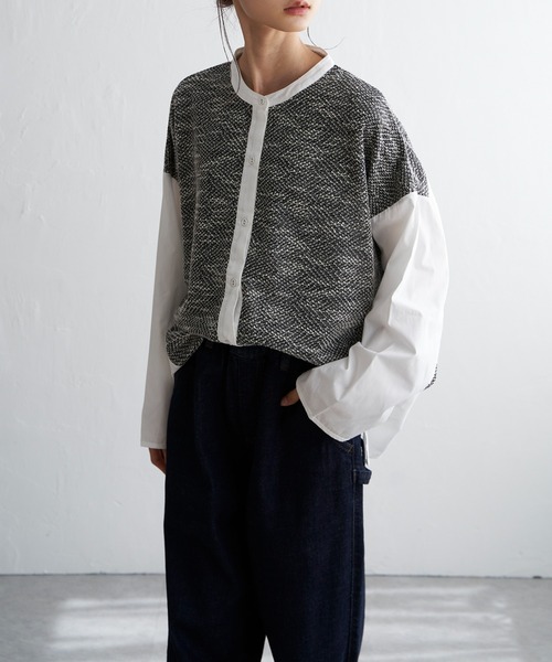 LBC（エルビーシー）の「異素材切り替えシャツ（シャツ/ブラウス・レディース・ブラック/グレー/その他7・M）」の8枚目の写真