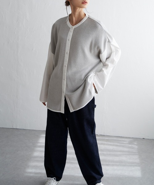 LBC（エルビーシー）の「異素材切り替えシャツ（シャツ/ブラウス・レディース・ブラック/グレー/その他7・M）」の7枚目の写真