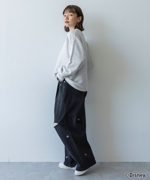 Disney（ディズニー）の「DISNEY/ミッキーマウスプリントスウェット（スウェット・レディース・ブラック/グレー・FREE）」の6枚目の写真