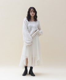 muguet（ミュゲ）の「one shoulder cable knit（ニット/セーター