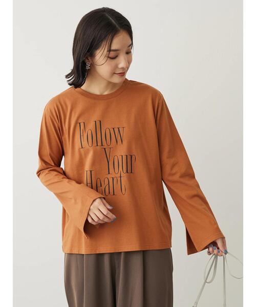 Petit fleur(プチフルール)の「・Petit Fleur ロゴptフレアスリーブロンT(Tシャツ/カットソー・レディース・ブラック/ブラウン/チャコールグレー/オフホワイト・FREE)」の5枚目の写真