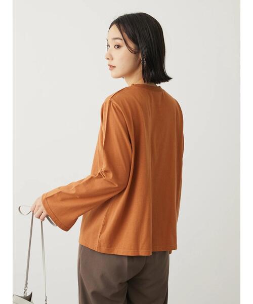 Petit fleur(プチフルール)の「・Petit Fleur ロゴptフレアスリーブロンT(Tシャツ/カットソー・レディース・ブラック/ブラウン/チャコールグレー/オフホワイト・FREE)」の8枚目の写真