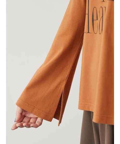 Petit fleur(プチフルール)の「・Petit Fleur ロゴptフレアスリーブロンT(Tシャツ/カットソー・レディース・ブラック/ブラウン/チャコールグレー/オフホワイト・FREE)」の10枚目の写真