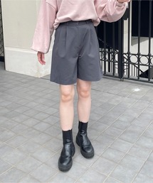 LE MORE | ハイウエストタックハーフパンツ(その他パンツ)