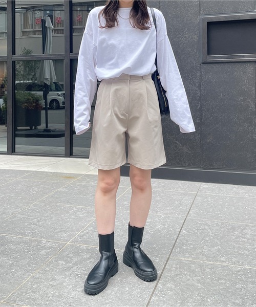 LE MORE（リモア）の「ハイウエストタックハーフパンツ（その他パンツ・レディース・ライトベージュ/グレー/ブラック・FREE）」の10枚目の写真