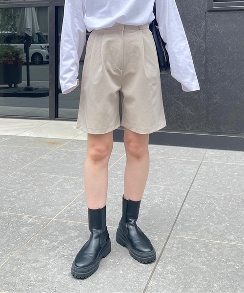 LE MORE（リモア）の「ハイウエストタックハーフパンツ（その他パンツ・レディース・ライトベージュ/グレー/ブラック・FREE）」の17枚目の写真