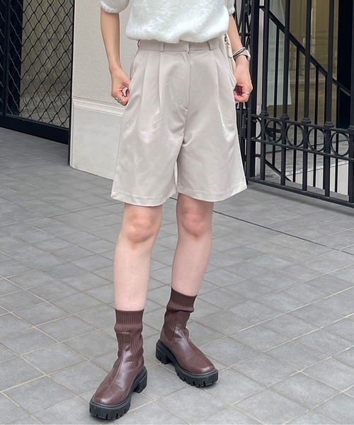 LE MORE（リモア）の「ハイウエストタックハーフパンツ（その他パンツ・レディース・ライトベージュ/グレー/ブラック・FREE）」の18枚目の写真