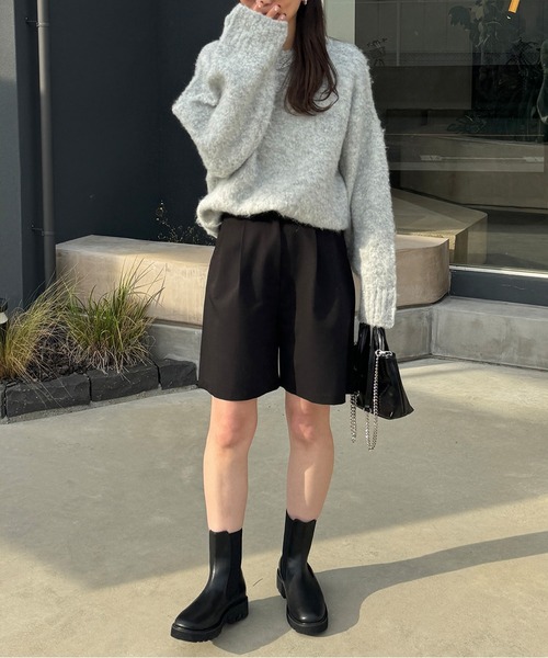 LE MORE（リモア）の「ハイウエストタックハーフパンツ（その他パンツ・レディース・ライトベージュ/グレー/ブラック・FREE）」の22枚目の写真