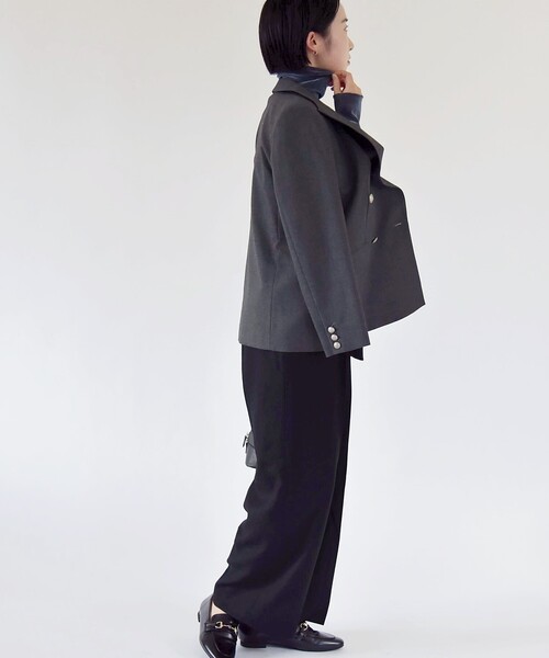 quaranciel(カランシエル)の「quaranciel: ウール サキソニー ビット パンツ(その他パンツ・レディース・ブラック/ベージュ・38/36/40)」の9枚目の写真