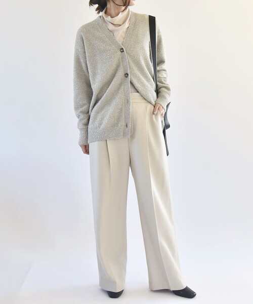 quaranciel(カランシエル)の「quaranciel: ウール サキソニー ビット パンツ(その他パンツ・レディース・ブラック/ベージュ・38/36/40)」の15枚目の写真